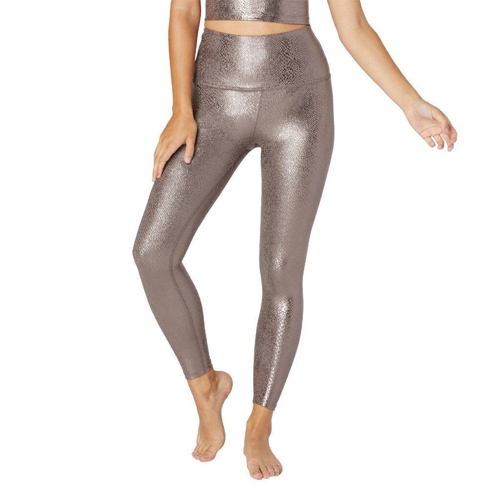 NWT Beyond Yoga High Waisted Midi 7/8 Yoga Leggings Shimmer Mocha Viper Medium